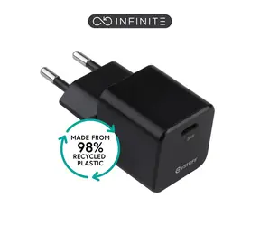 eSTUFF INFINITE černá / USB nabíječka / USB-C / 30 W / GaN / rychlé nabíjení