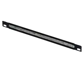 Lanview RA10115BL černá / Kartáčový panel na kabely / 1/2U / 10" / 254x12x22 mm