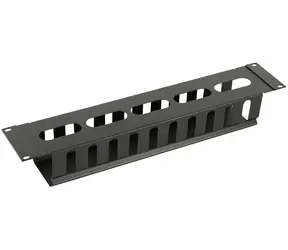 Lanview 2U organizér kabelů s posuvným krytem černá / Organizér kabelů / 19" rack / bez šroubování