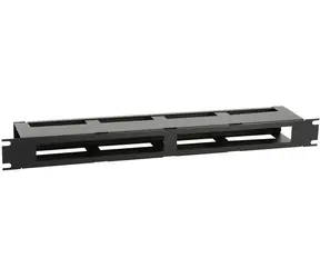 Lanview 1U organizér kabelů R-Type s krytem černá / Organizér kabelů / 19" rack / bez šroubování