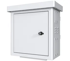 Lanview Mini Radius bílá / Sloupový rozvaděč pro kamery / IP66 / pozinkovaná ocel / nosnost 50 kg / 450×250×500 mm