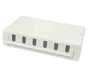 Lanview Datová zásuvka 6x RJ45 bílá / Datová zásuvka / Povrchová montáž / 6 portů / plast