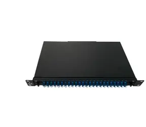 Lanview optický patch panel 24x LC Duplex Single Mode černý / Patch panel / 19" 1U / 24 portů / ocelový
