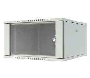 Lanview 7U 600x600 bílá / Nástěnný rozvaděč / 19" / Flat pack / skleněné dveře