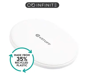 eSTUFF INFINITE bílá / Bezdrátová nabíječka / Qi / 15 W / USB-C