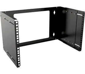 Lanview 19" nástěnný otevřený rám 6U černá / Otevřený rám / nastavitelná hloubka / nosnost 20 kg / šířka 530 mm