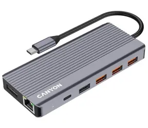 Canyon DS-16 / Dokovací stanice / 13 portů / USB-C PD 100W / 3x USB 3.0 / 2x HDMI / DisplayPort / RJ45