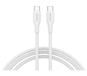 Canyon CC60SC10 bílá / Kabel / USB-C – USB-C / 1 m / PD 60 W / 480 Mbps