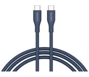 Canyon CC60SC10 modrá / Kabel USB-C / PD 60 W / 480 Mbps / 1 m