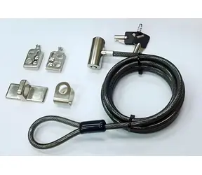 eSTUFF Kabelový zámek K-Slot černá / Kabelový zámek / Kensington / 1,8 m / 2 klíče