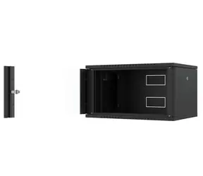 Lanview Nástěnný rozváděč 7U černý / Nástěnný rozváděč / 19" / 600x450x423 mm / Flat pack / Skleněné dveře