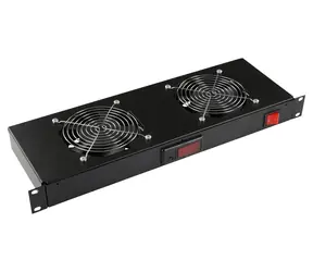 Lanview Logon RAF300BL / Ventilátorový modul do racku / 1U / 2x ventilátor / Digitální termostat / 280 m3/h