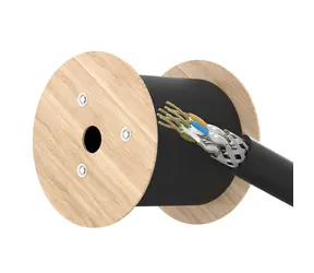 Lanview Cat6a S/FTP HIGH-FLEX Outdoor DUCT černá / Instalační síťový kabel / 305 m / dřevěný buben / PoE+