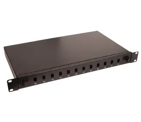 Lanview Optický patch panel 19" 1U černý / Patch panel / 12x SC Simplex / 12x LC Duplex