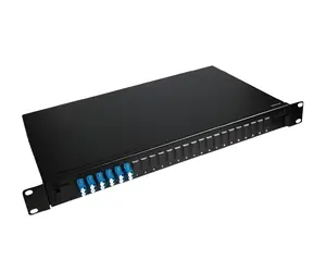 Lanview Optický patch panel 24 portů černý / Patch panel / 19" / 1U / 6x LC Duplex SM