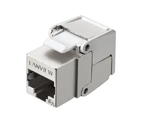 Lanview Keystone Jack Flip Cat6a stíněný / Keystone Jack / RJ-45 / S/FTP / 500 MHz / kovové pouzdro