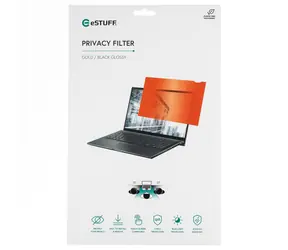 eSTUFF Gold Privacy Filter 14" zlatá / Filtr ochrany soukromí / 16:9 / 310 × 175 mm / PET