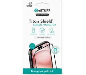 eSTUFF INFINITE Titan Shield iPhone 16 Pro / Ochranné sklo / Temperované sklo 9H / Full Cover / Průhledné