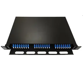 Lanview Optický patch panel ODF 19" 1U černý / Patch panel / 48 vláken / 24x LC duplex / OS2 SM / výsuvný