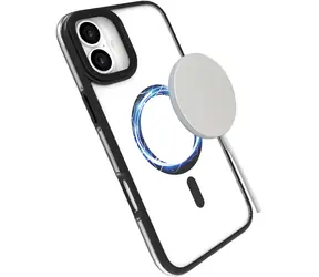 eSTUFF INFINITE HELSINKI iPhone 16 Plus černo-průhledná / Ochranný kryt / MagSafe / GRS recyklovaný plast