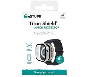 eSTUFF TitanShield pro Apple Watch Series 9/8/7 45 mm / Ochranné sklo / Temperované sklo / Full Cover