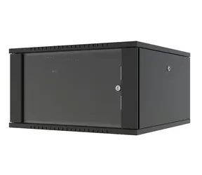 Lanview 7U 600x600 černá / Nástěnný rozvaděč / 19" / Flat pack / skleněné dveře