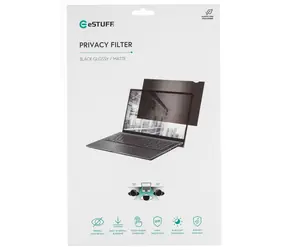 eSTUFF Edge Privacy Filter 14" černá / Filtr ochrany soukromí / 16:9 / bezrámečkový / lepicí páska