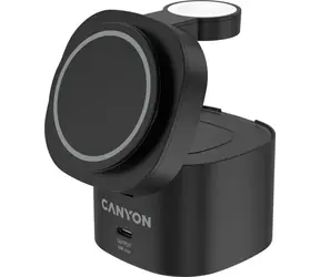 Canyon Bezdrátová nabíjecí stanice 4v1 černá / Nabíjecí stanice / 30W / s adaptérem 65W
