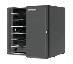 Manhattan Nabíjecí skříň na 7 zařízení černá / Nabíjecí skříň / USB-C 65W / uzamykatelná / do 16"