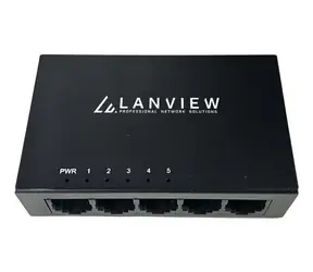 Lanview Switch Unmanaged 5 portů / Switch / 5x Gigabit Ethernet / 10/100/1000 Mbit/s / kovový