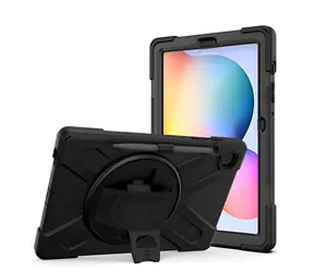 eSTUFF Galaxy Tab S6 Lite CHICAGO černá / Pouzdro / polykarbonát / ochrana displeje / popruh