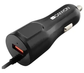 CANYON C-031 černá / autonabíječka / 1x USB / integrovaný kabel microUSB / 5V/2,4A
