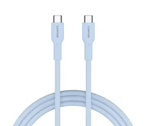 Canyon OnWire CCAP60CL modrá / Nabíjecí kabel / USB-C – USB-C / opletený / 60W PD / 480 Mbps / 1 m