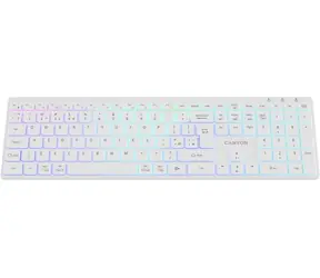 Canyon HKB-W11 bílá / Klávesnice / bezdrátová / voděodolná / RGB podsvícení / CZ/SK layout