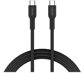 CANYON OnWire CCAP60CL černá / Nabíjecí kabel / USB-C – USB-C / 60W PD / opletený / 1 m