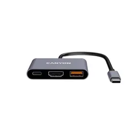 Canyon DS-4 / USB-C hub / 3 porty / 1xHDMI 4K / 100W PD / 10Gbps