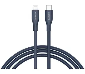 Canyon CLNM60SC10 modrá / Nabíjecí kabel / USB-C - Lightning / MFi Apple / 60 W / 1 m