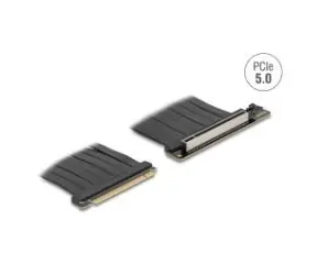 DeLock Riser Card PCIe x16 na x16 90° černá / Riser card / Kabel 30 cm / PCIe 5.0