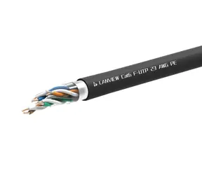 Lanview Cat6 F-UTP outdoor kabel 305 m černá / Síťový kabel / AWG23 / Fca / venkovní DUCT