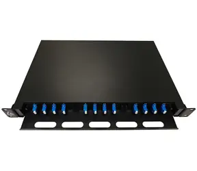 Lanview optický ODF panel výsuvný 1U / Patch panel / LC duplex / SM OS2 / 24 vláken / 12 portů