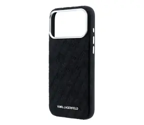 Karl Lagerfeld PU Grained Allover Semi Wrap iPhone 18 Pro Max černá / Zadní kryt / MagSafe / Apple iPhone 18 Pro Max