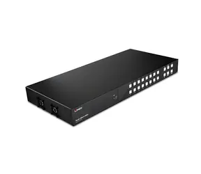 Lindy 38359 16x16 černá / Maticový přepínač HDMI / 4K 60Hz / RJ-45 / Výstup na sluchátka / Kovové tělo