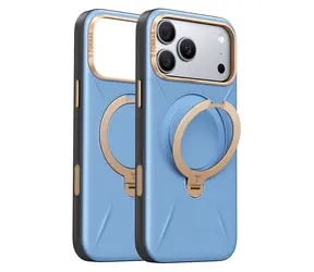 Torras Ostand Q3 VegSkin modrá / Ochranný kryt / Apple iPhone 18 Pro Max / MagSafe / stojánek 360°