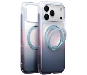 Torras Ostand O3 Air Gradient fialovo-modrá / Ochranný kryt / iPhone 18 Pro Max / MagSafe / 360° otočný stojánek