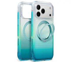 Torras O3 Air Gradient modro-zelená / Ochranný kryt / Apple iPhone 18 Pro Max / MagSafe / Stojánek