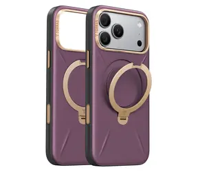 Torras Ostand Q3 VegSkin fialová / Ochranný kryt / Apple iPhone 18 Pro / MagSafe / stojánek 360°