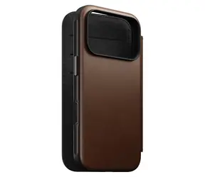 Nomad Modern Leather Folio hnědá / Pouzdro / Apple iPhone 17/18 Pro / kůže / MagSafe