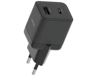 Allity ATC-01-20WAC Duální USB rychlonabíječka GaN 20W černá / 1xUSB-A / 1xUSB-C / PD / QC