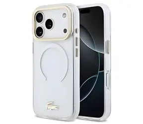 Lacoste IML Shockproof Petit Pique Gold Logo transparentní / Kryt / MagSafe / iPhone 18 Pro