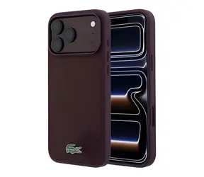Lacoste MagSafe Kryt pro iPhone 18 Pro Max bordová / Kryt / PVC / Petit Pique vzor / Kovové logo